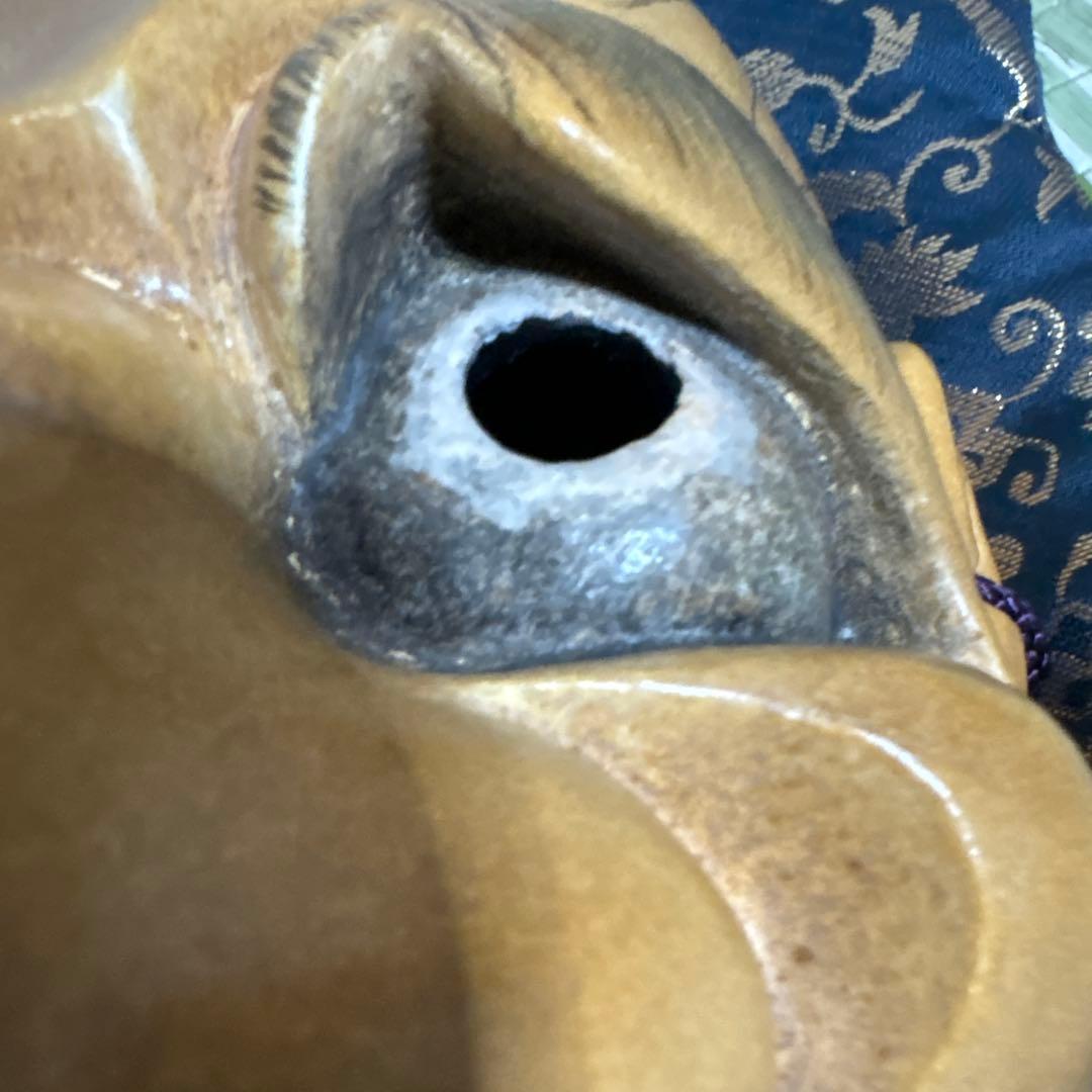 お面　能面　男　武悪面　真一郎作　伝統工芸　神楽面　壁掛け　置物　狂言面