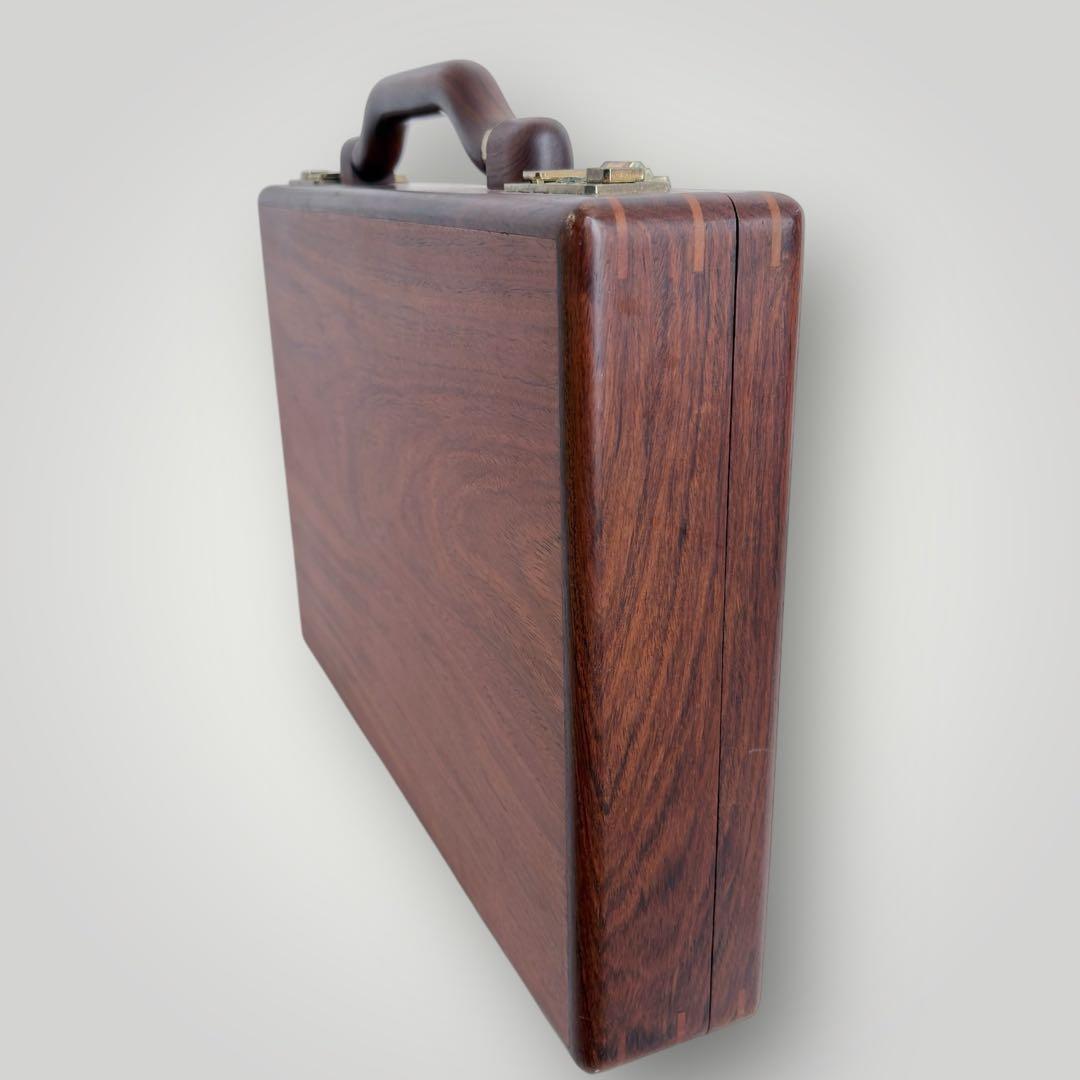 PRESTO アタッシュケース 木製 ダイヤルロック式 ブラウン ビジネス