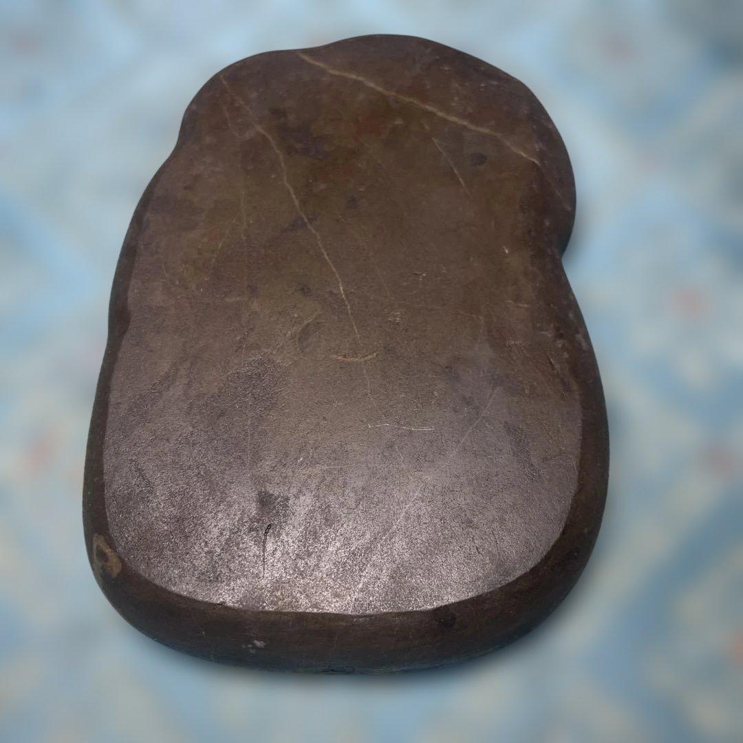 アンティーク書道具『中国 菊花石硯 天然石』縦16cm 横10cm 厚最大2cm