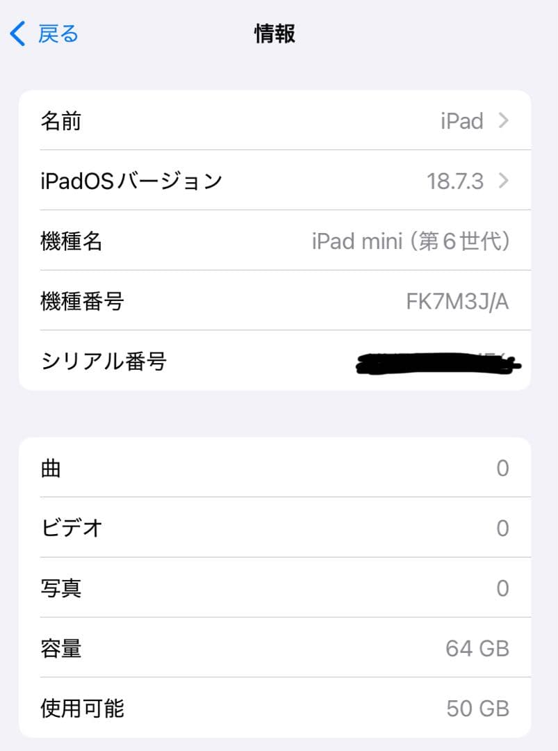 iPad mini 6 Wi-Fi 64GB スペースグレイ【バッテリー99%】