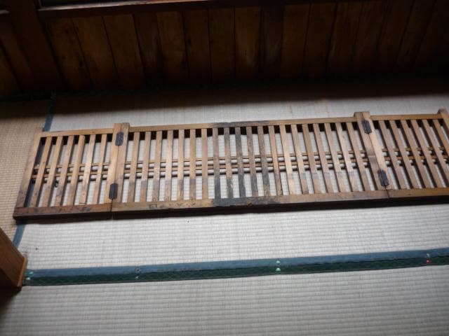 帳場格子　三つ折り　時代もの　木製　商店帳場　仕切り　商店帳場