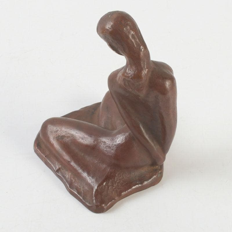 彫刻家　市之瀬廣太作　ブロンズ像　「波」　裸婦像　女性像　共箱　V　9625