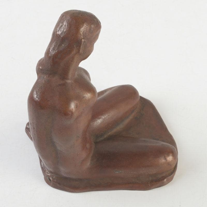 彫刻家　市之瀬廣太作　ブロンズ像　「波」　裸婦像　女性像　共箱　V　9625