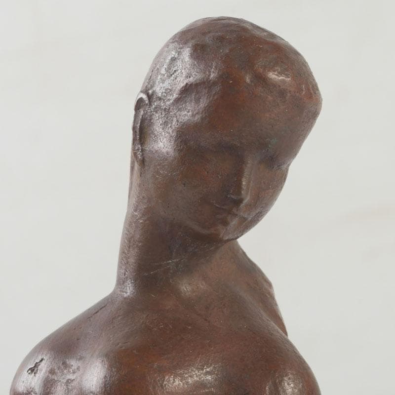 彫刻家　市之瀬廣太作　ブロンズ像　「波」　裸婦像　女性像　共箱　V　9625