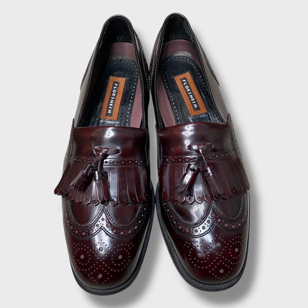 ☆FLORSHEIMフローシャイム☆フリンジタッセルローファー☆US9☆革靴☆