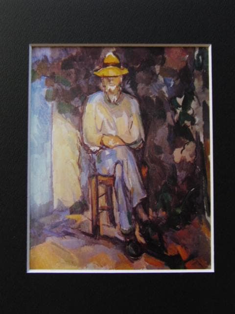 ポール・セザンヌ、【庭師】、希少な画集画より、新品高級額・額装付