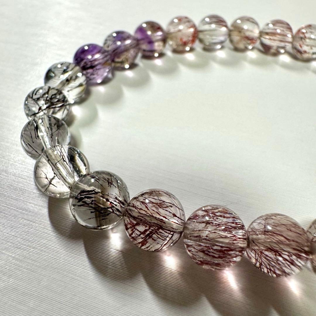 高品質 透明感◎ スーパーセブン 7mmアップ ブレスレット 天然石