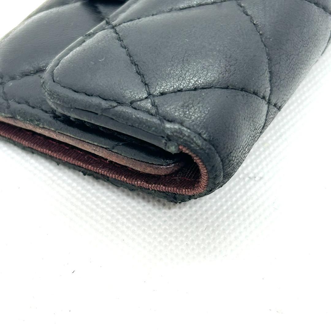 シャネル　キーケース　マトラッセ　ココマーク　黒　ギャランティー　箱付き