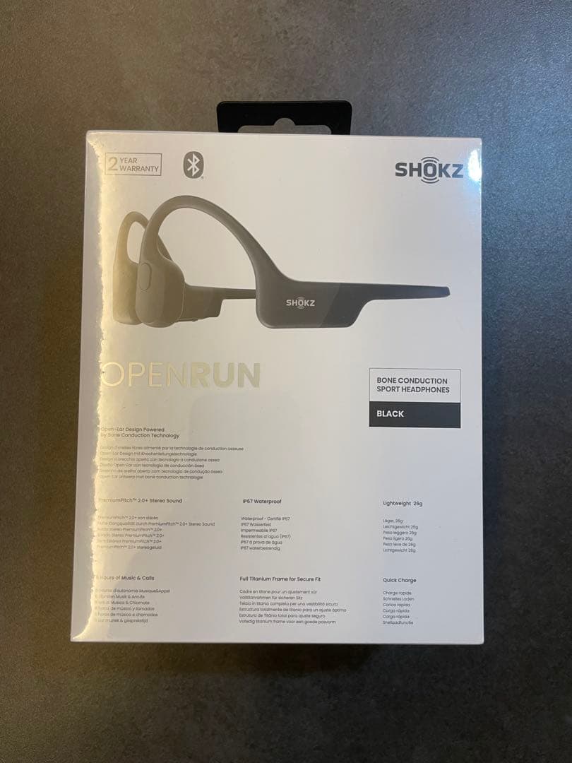SHOKZ OPEN RUN 骨伝導ヘッドフォン ブラック