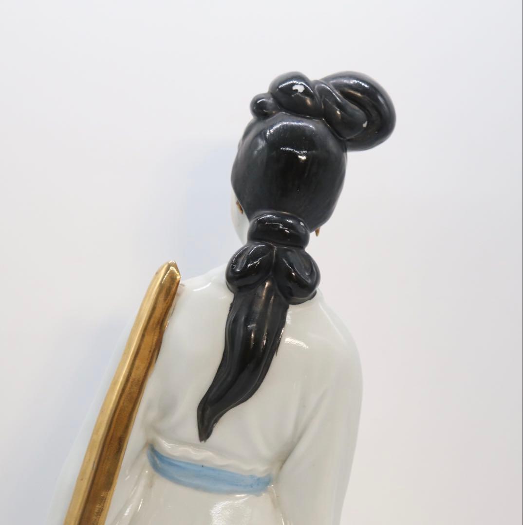 中国　1950年代　景徳鎮製　粉彩白娘子像　送料込み251231