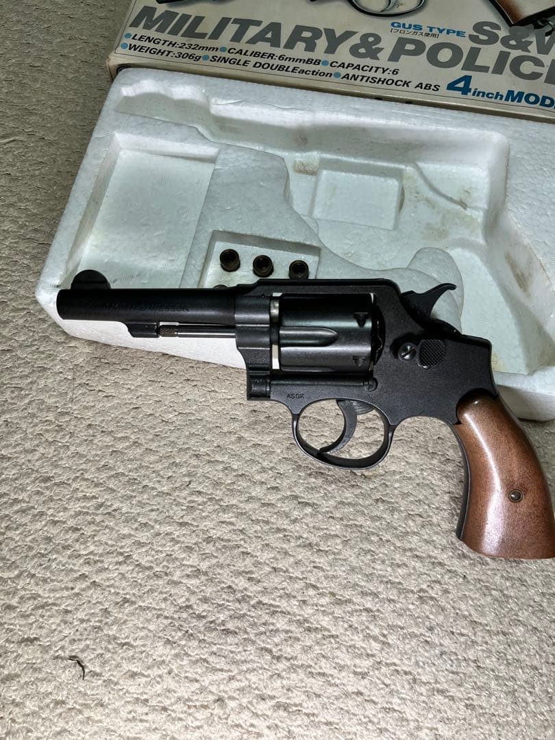 ネ*☆様 当時物 昭和マルシン　S&W ミリタリー&ポリス　4インチモデル　箱・