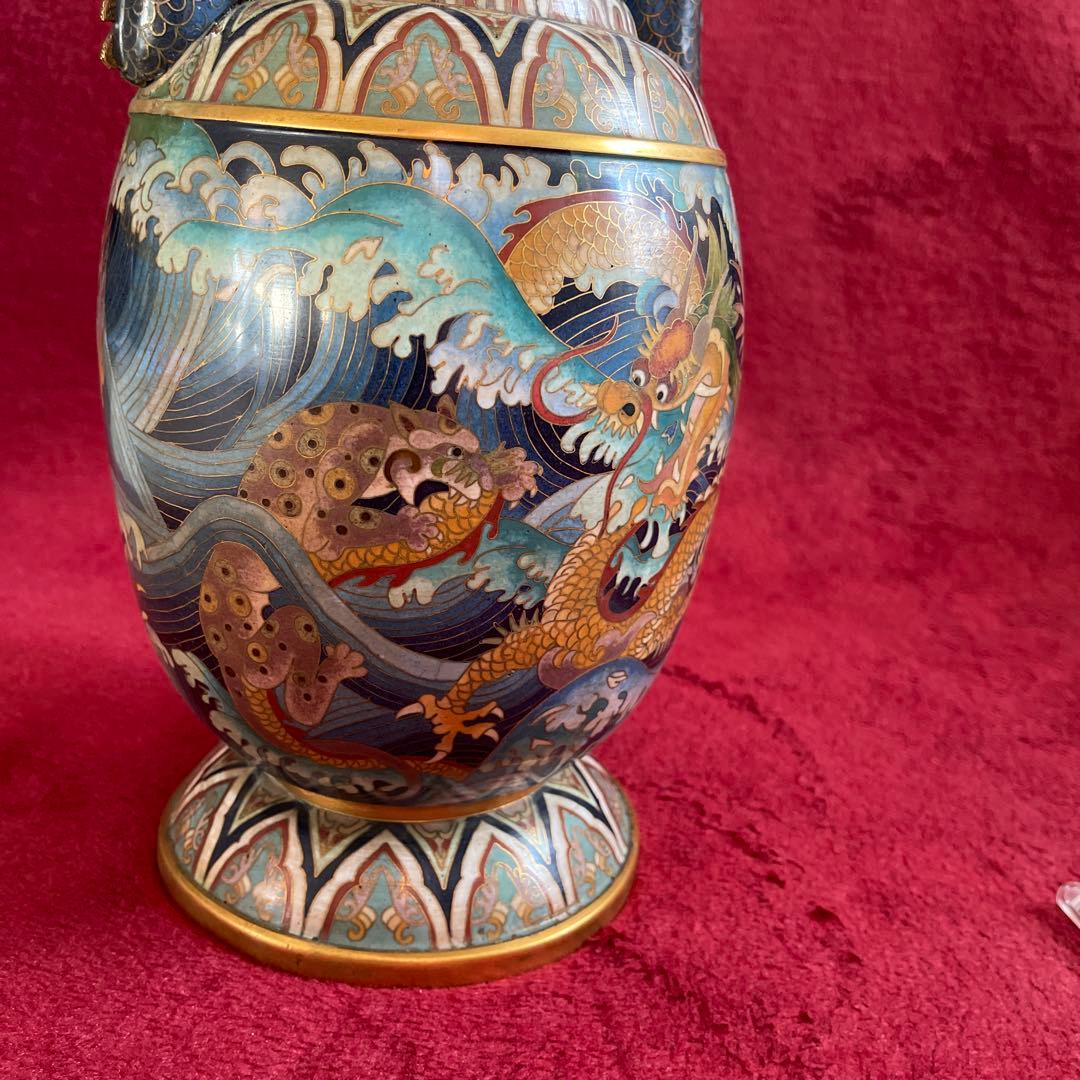 双龍、飛虎➖法蜋彩絵花瓶