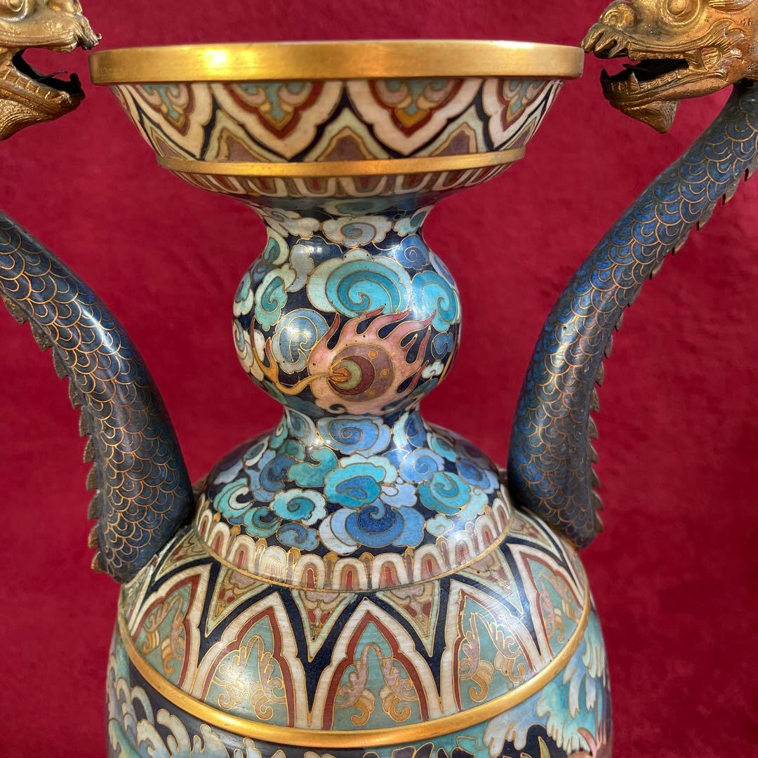 双龍、飛虎➖法蜋彩絵花瓶