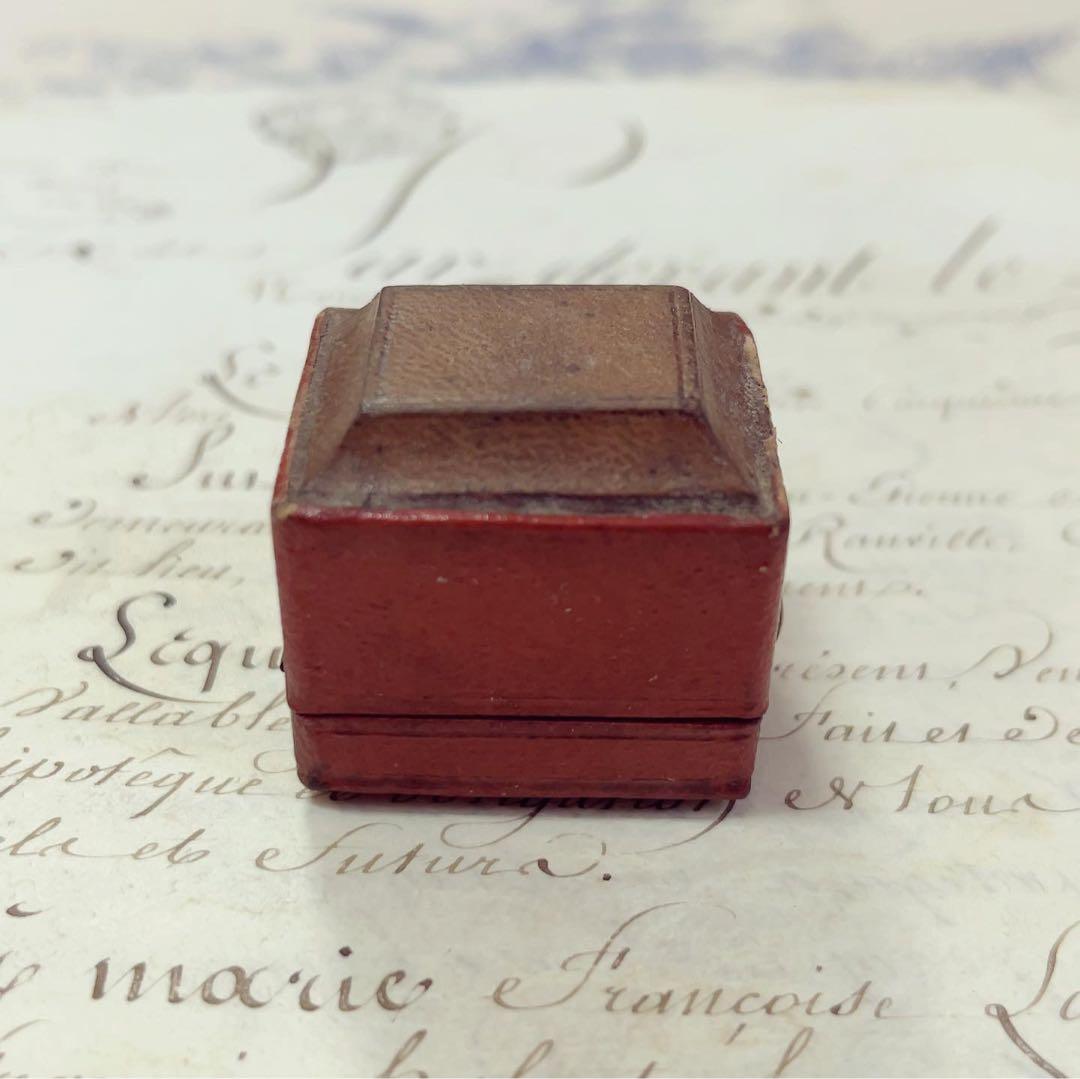 値下 フランスアンティーク　小さなリングボックス　本革