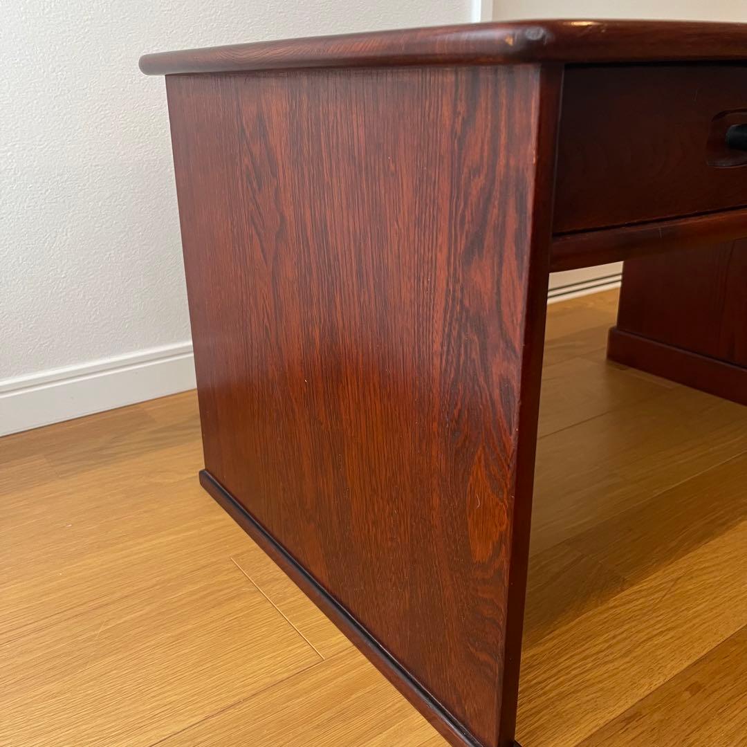 【karimoku】文机 ライティングデスク レトロ 書斎机 収納付き 木製