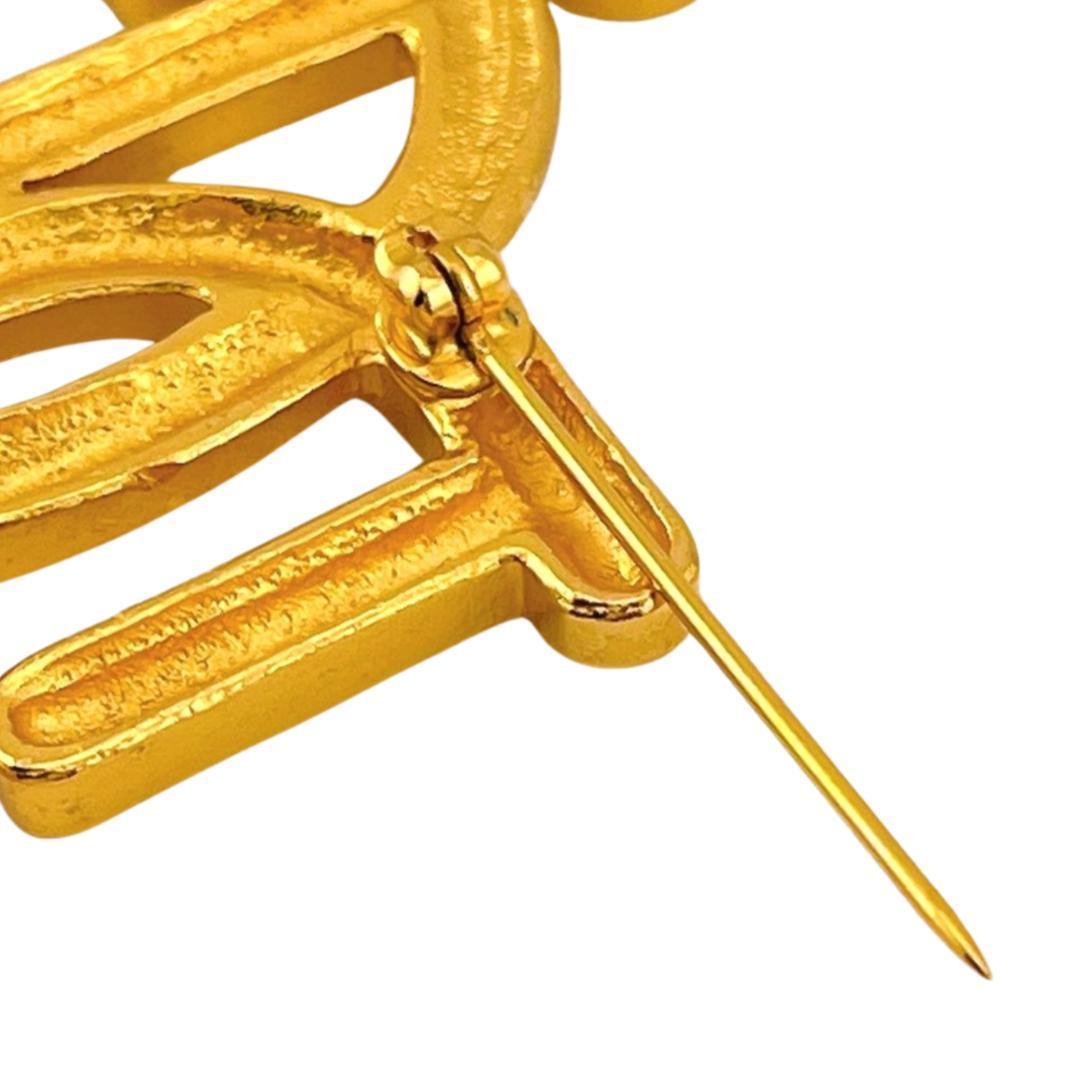 クリスチャンディオール エンブレム ストーン付 ブローチ ヴィンテージ ロープ