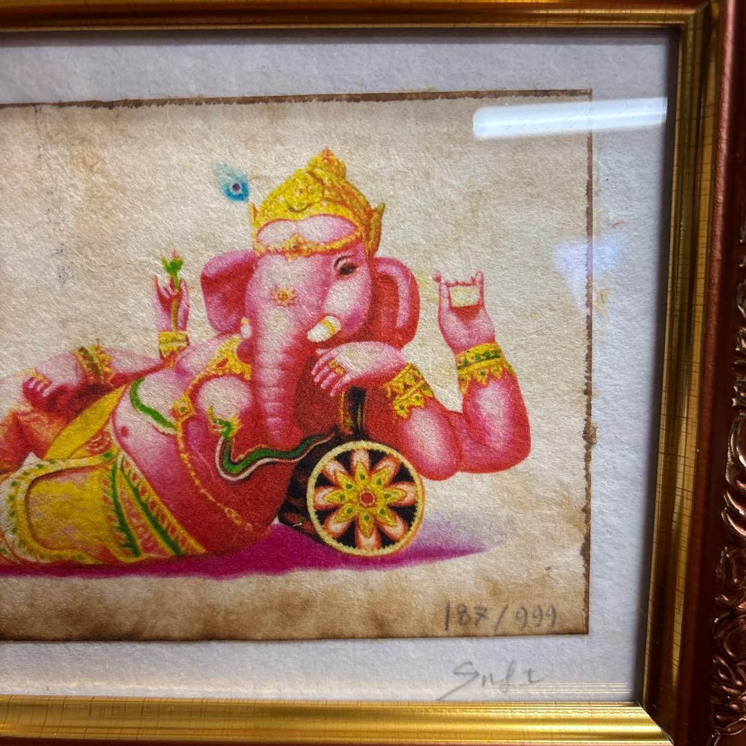 ガネーシャ 手描き絵画 限定版187/999 0115o37