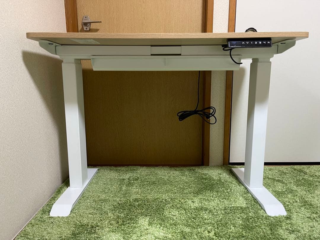 山善 電動昇降デスク スリム メモリー付