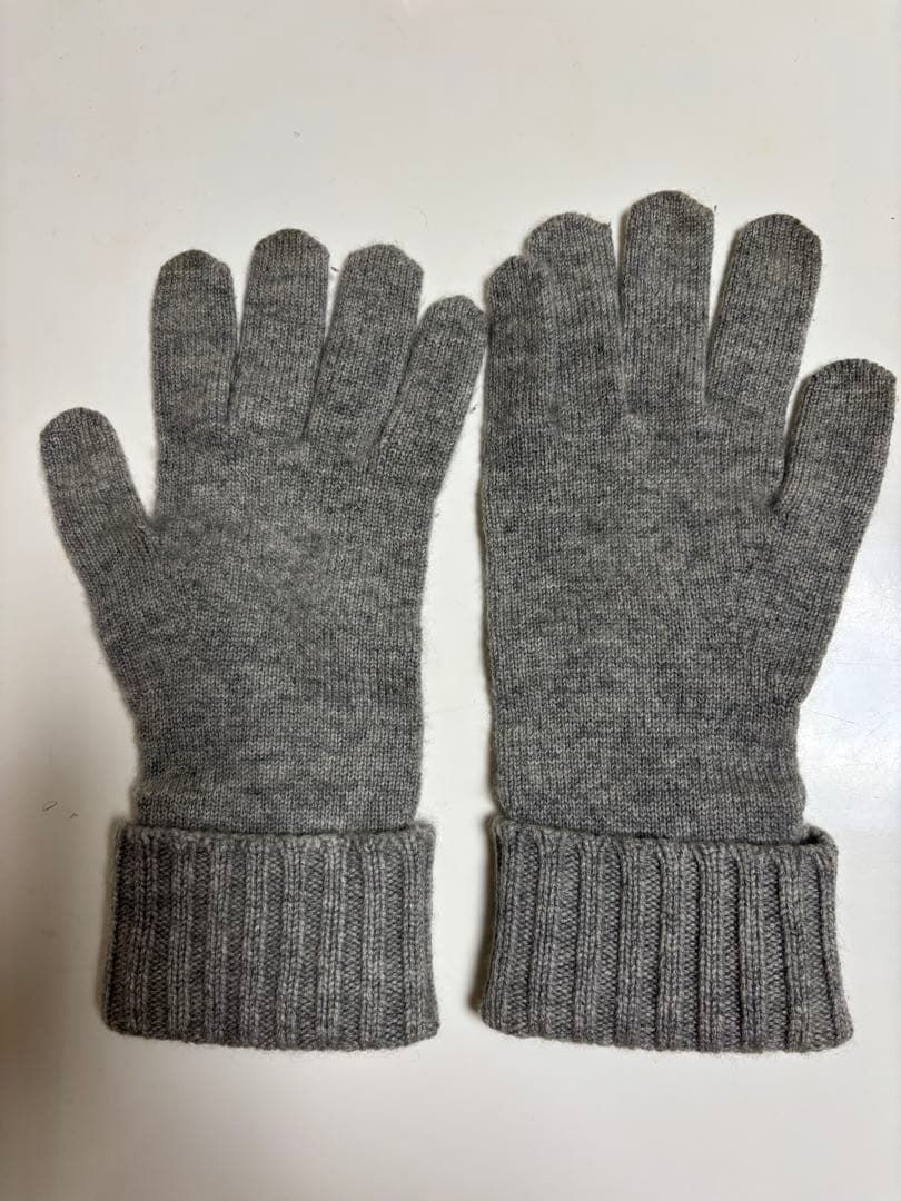 Louis Vuitton グレー手袋 カシミヤ　ロゴ牛革