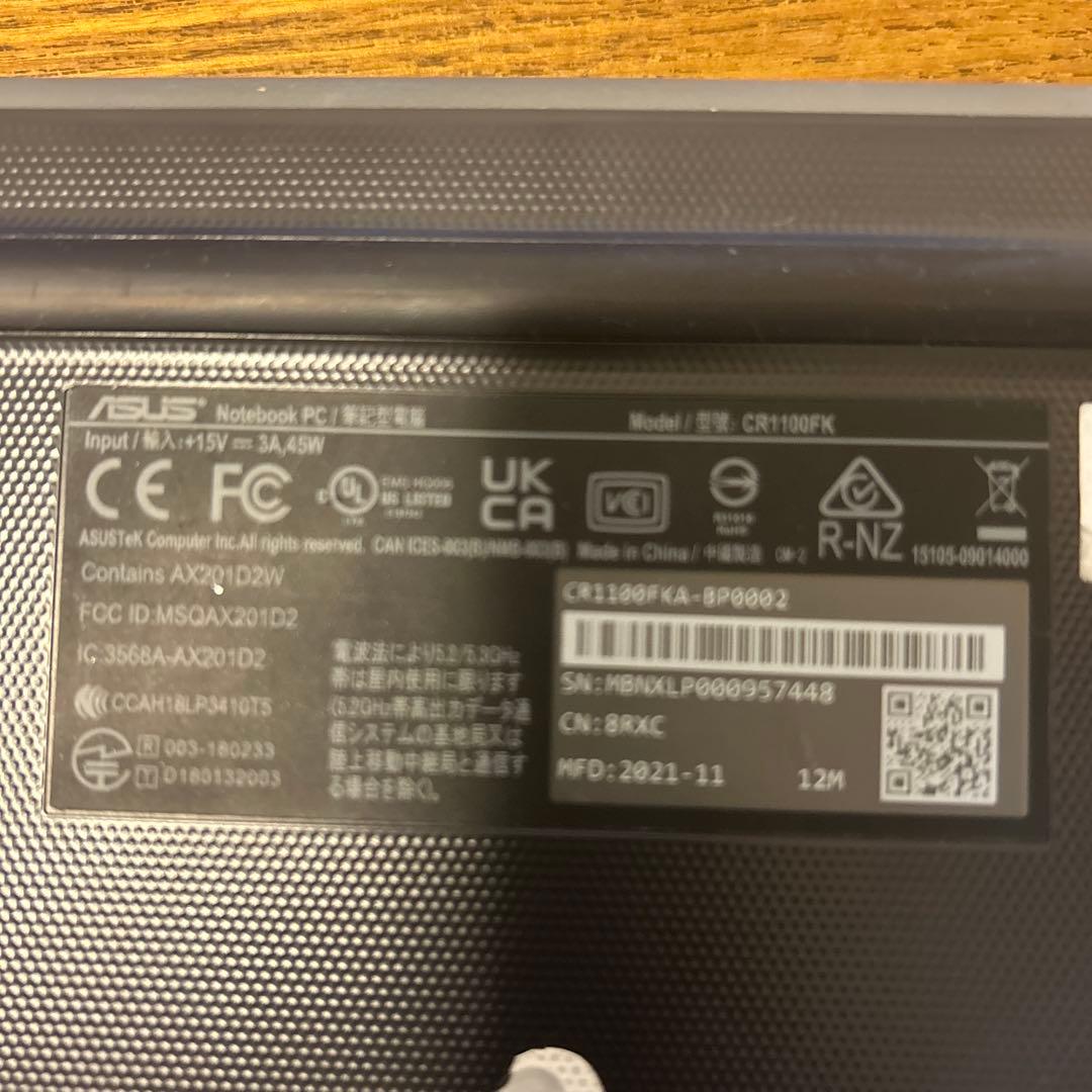 本日SALEASUS Chromebook CR1100FX 2021年製