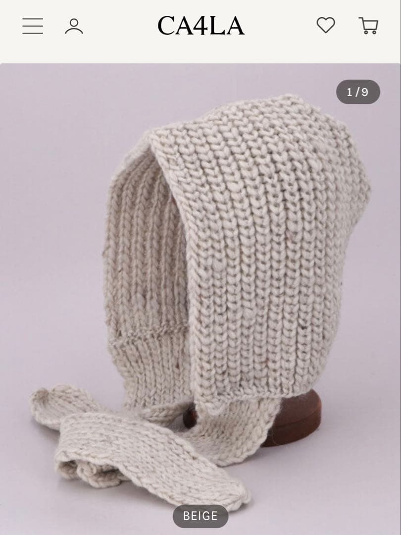 帽子 ca4la KNIT HOOD BABUSHKA