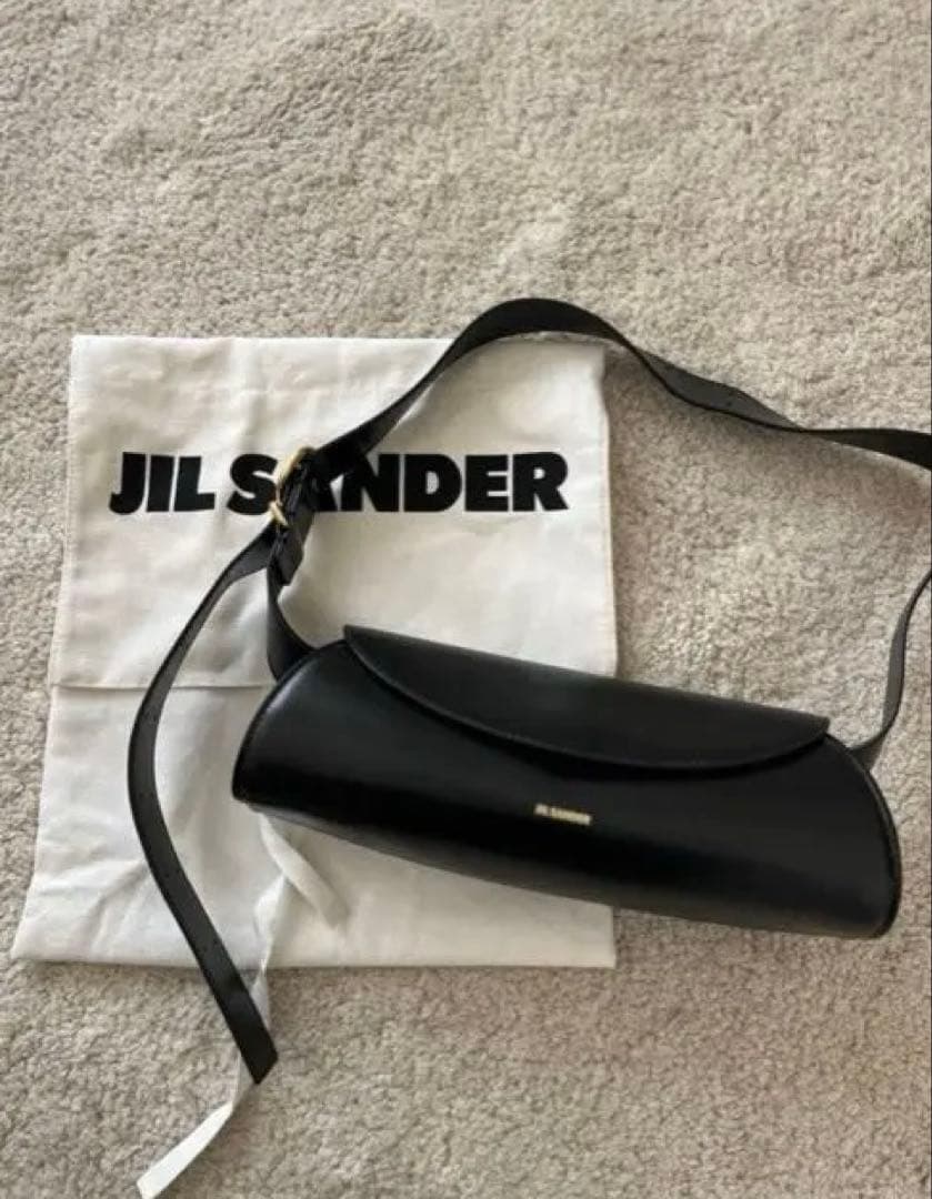 ［新春SALE］JIL SANDER カンノーロ　ブラックレザーショルダーバッグ