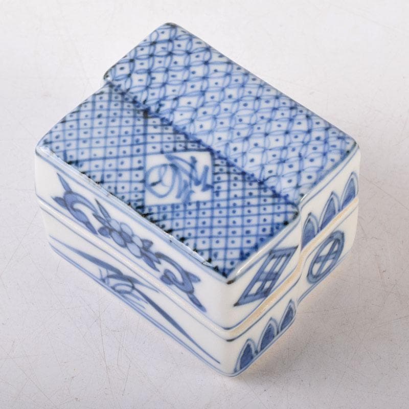 茶道具　京焼　高野昭阿弥造　染付　柚子木香合　共箱　V　8119