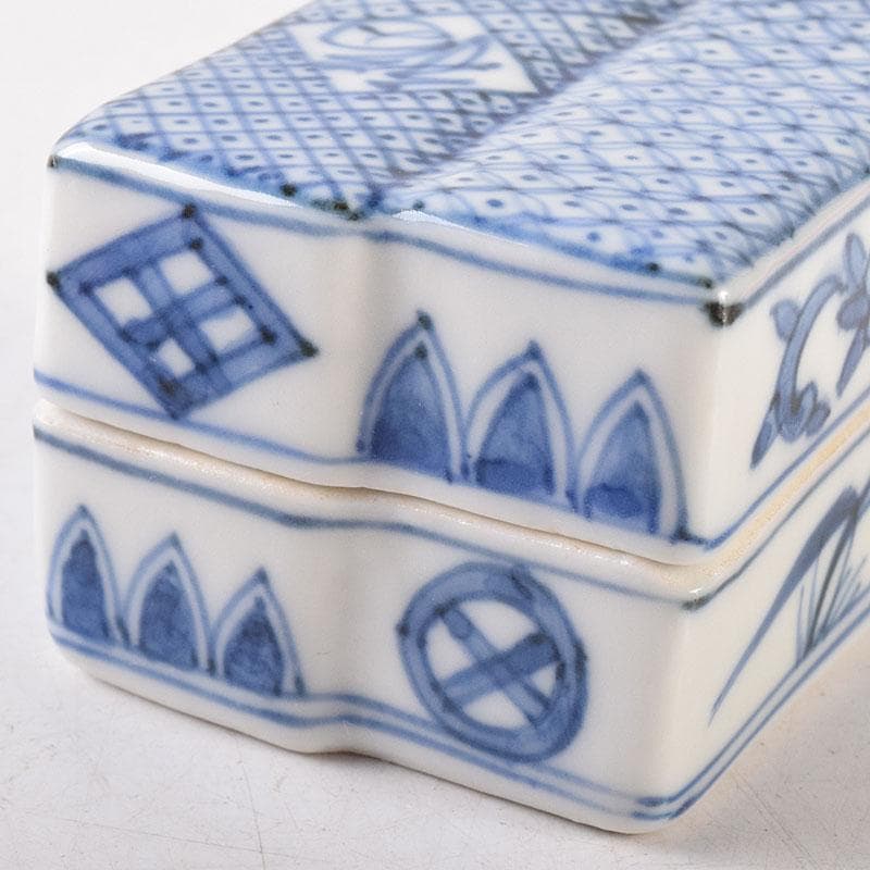 茶道具　京焼　高野昭阿弥造　染付　柚子木香合　共箱　V　8119