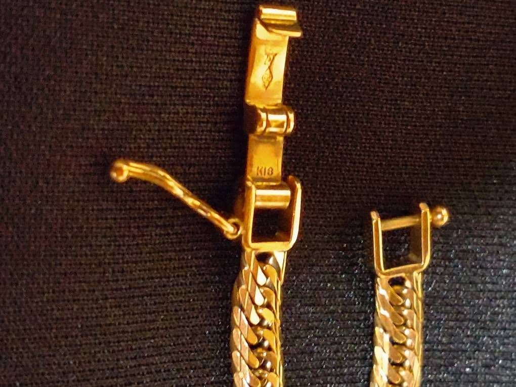 全てK18 喜平アンクレット　16面カット 造幣局検定マーク刻印あり 鑑定済み