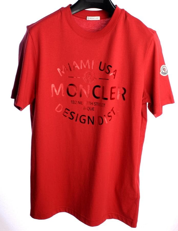 24SS　モンクレール メタリックロゴ　半袖 Tシャツ　レッド　MONCLER