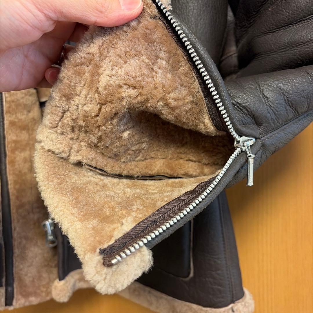 D&Gレザームートンジャケット M ダークブラウン