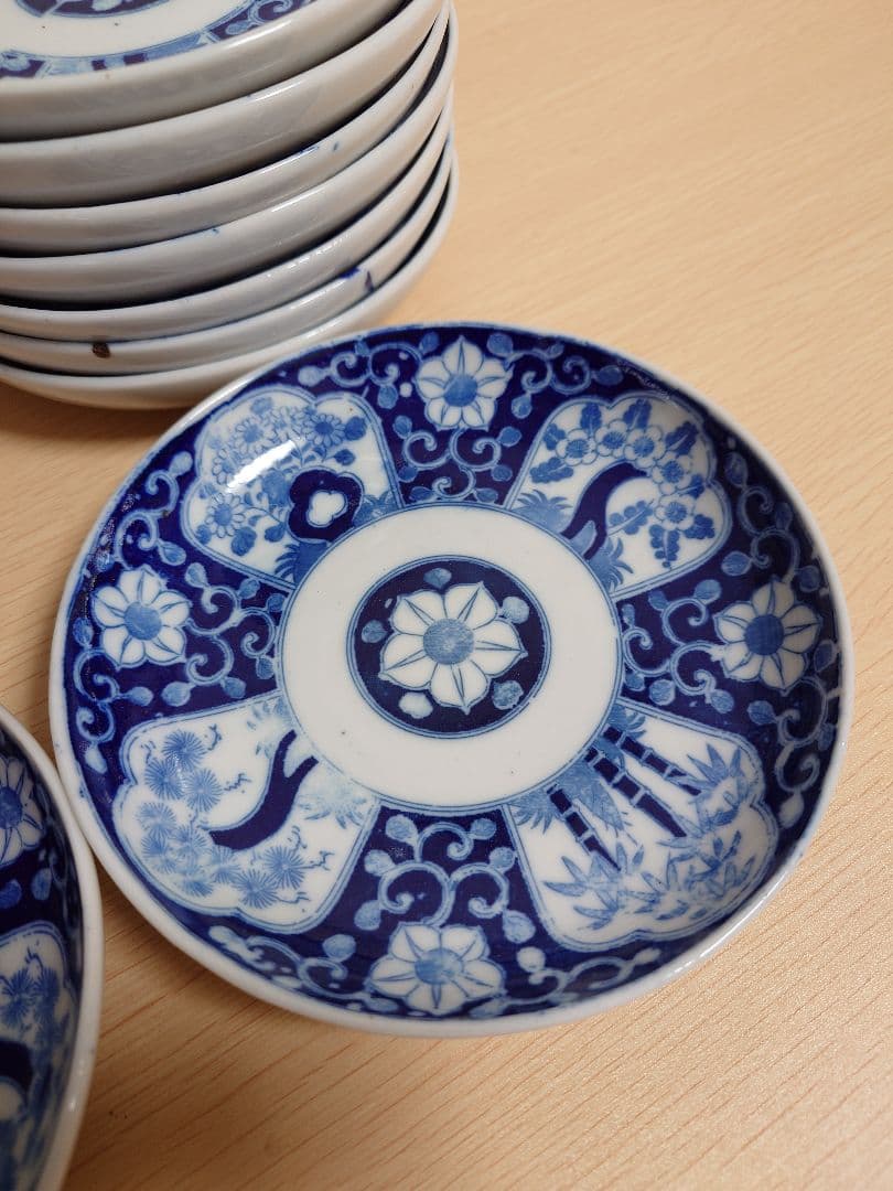 伊万里 伊万里焼 印判皿 松竹梅 【骨董品】小皿 16枚セット アンティーク