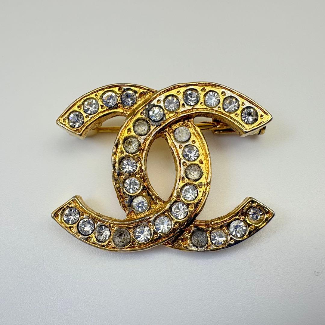 CHANEL シャネル ブローチ ココマーク ラインストーン ヴィンテージ