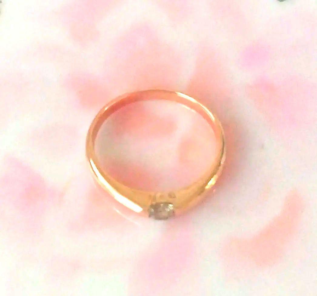 10金ローズゴールド 天然ダイヤモンドリング❕