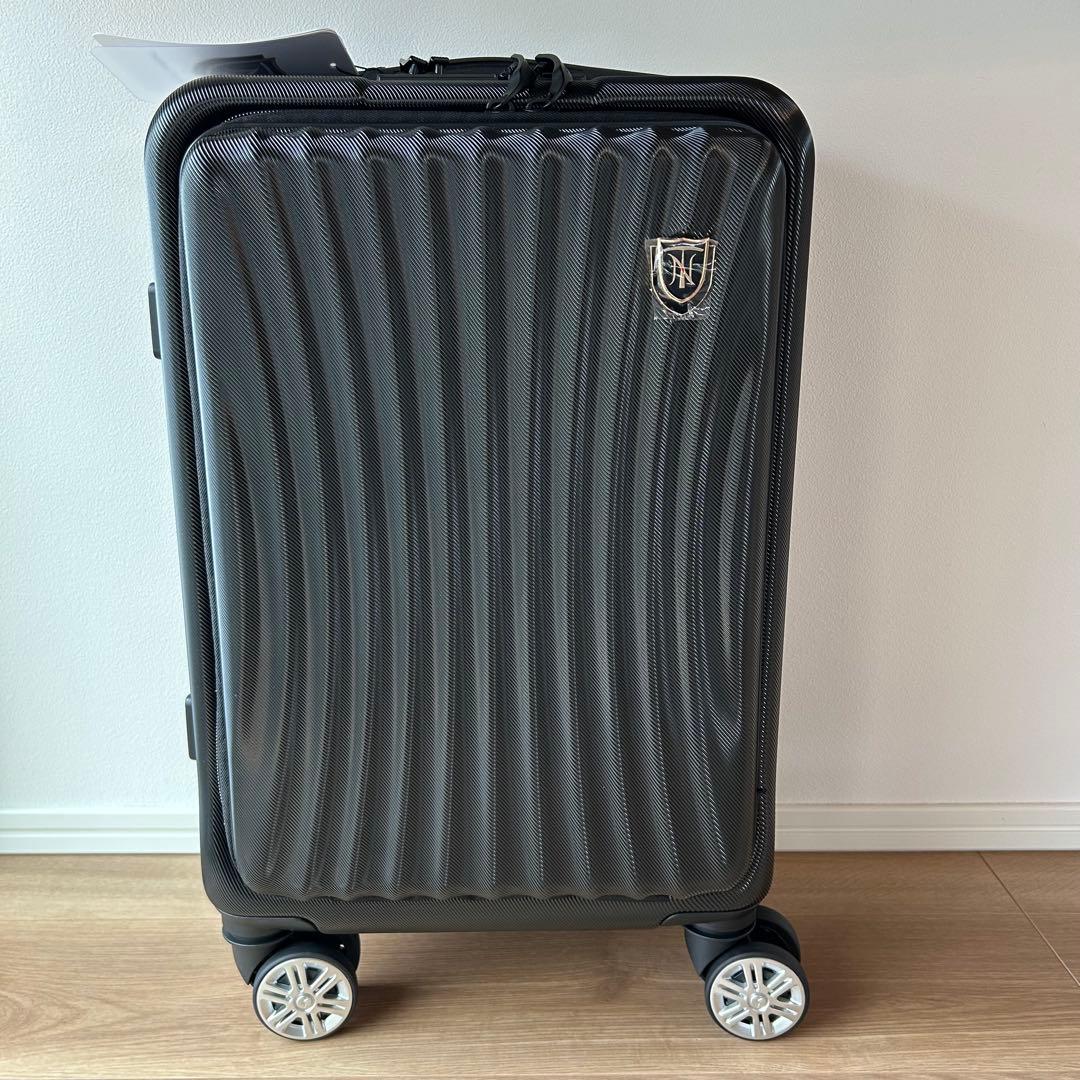 【Sブラック】スーツケース 機内持ち込み フロントオープン USB充電　キャリー