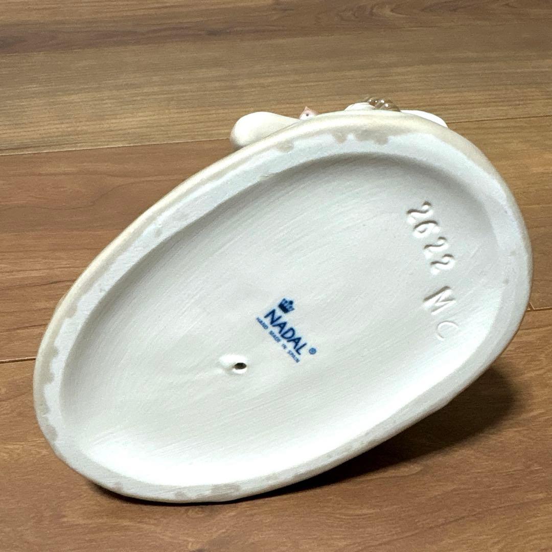 【美品】NADAL 陶器人形 リスに囁く少女