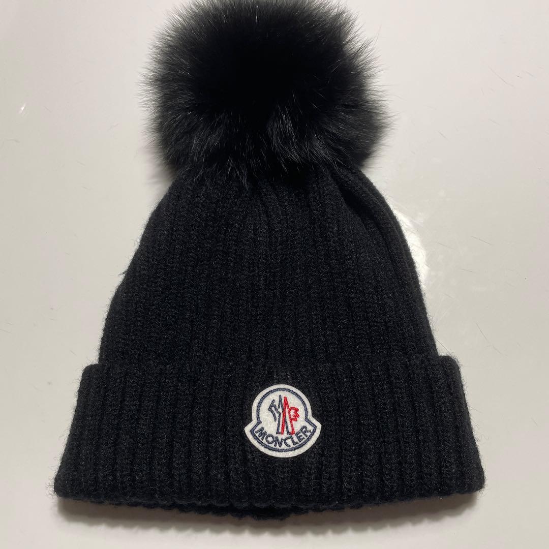 ブラック ファー付きニット帽