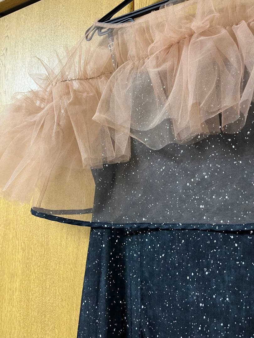 leja チュールフリルボレロペイントマーメイドドレスワンピース2点セット