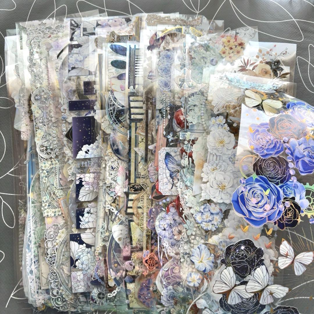 【同梱価格1040円】　コラージュ素材　海外マステ　装飾テープ　50種　PET①