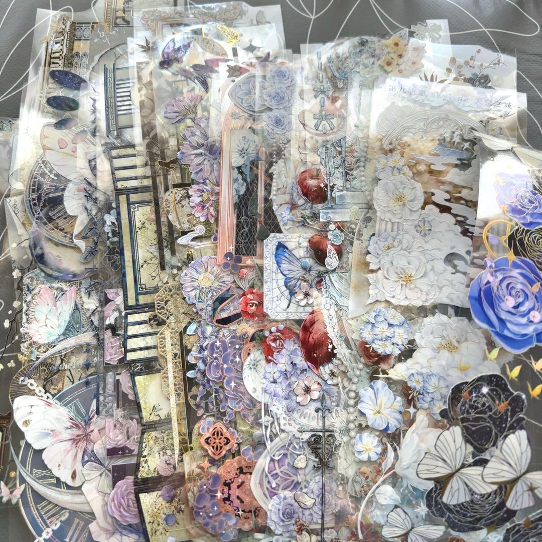 【同梱価格1040円】　コラージュ素材　海外マステ　装飾テープ　50種　PET①