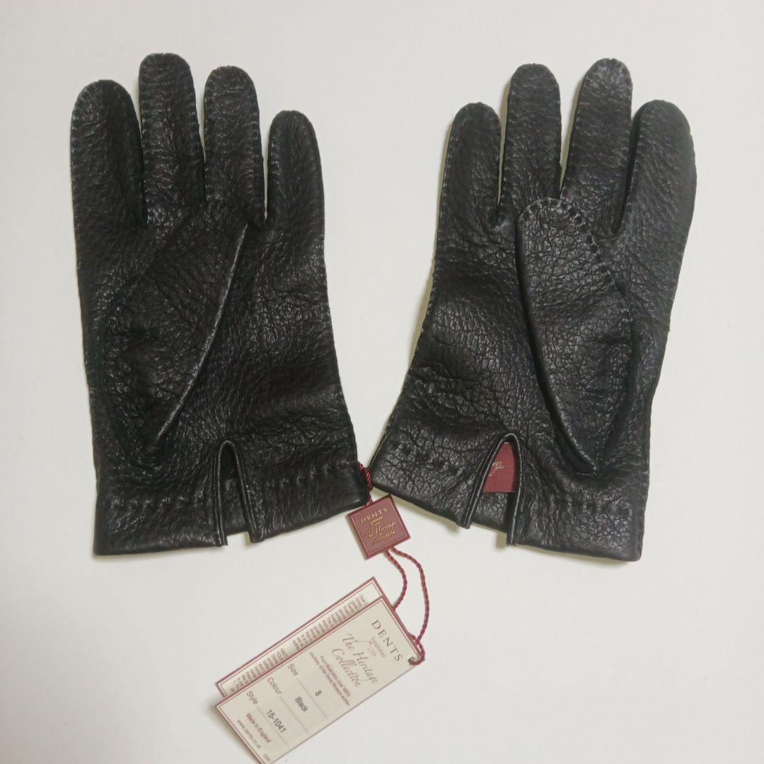 未使用　デンツ　ペッカリー15-1041　手袋 サイズ8 黒