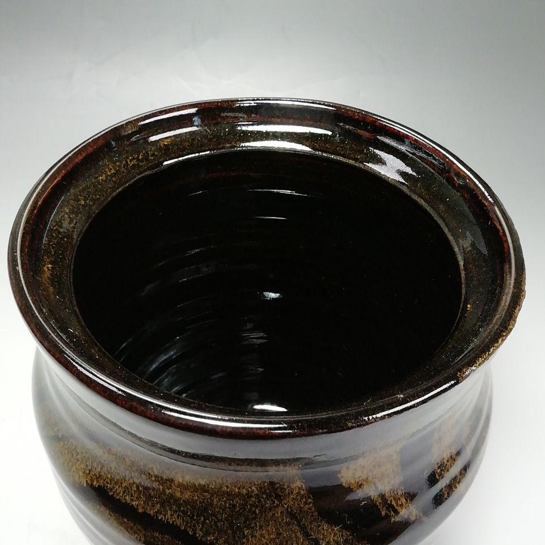 Ｓ６４１　水指　『織部』『郷之窯　水野建二作』　共箱　茶道具