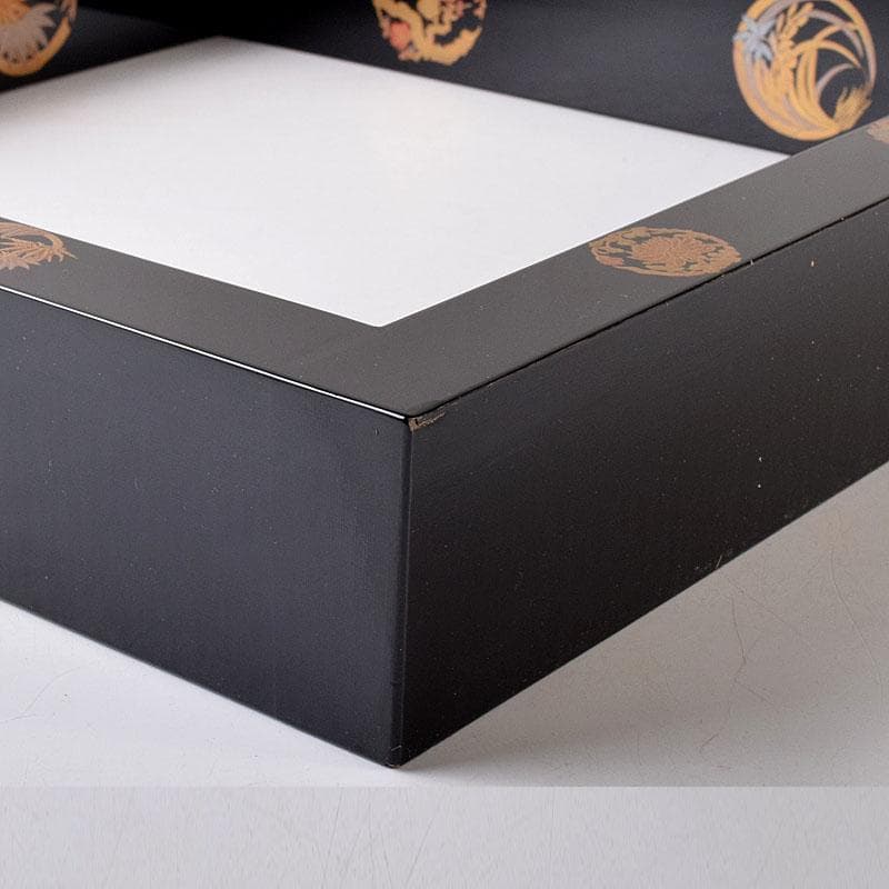 茶道具　輪島塗　北浜宗真作　四君子蒔絵　炉縁　共箱　8216C