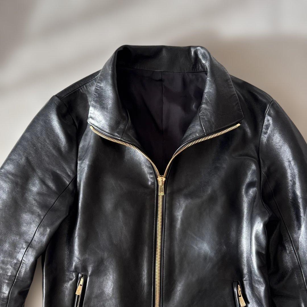 ベルS /N シングルライダースM 黒　ゴールド金具　Wジップ