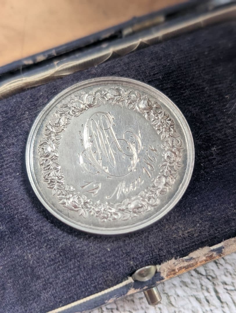 フランス アンティーク シルバー マリッジ 1868年モノグラム文字
