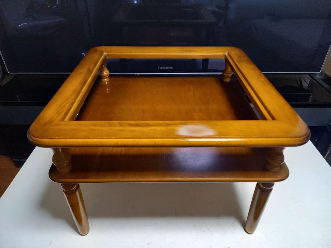 ぴぴ　様売約済　コロニアル　ディスプレイ　ガラス　ウッド　サイドテーブル