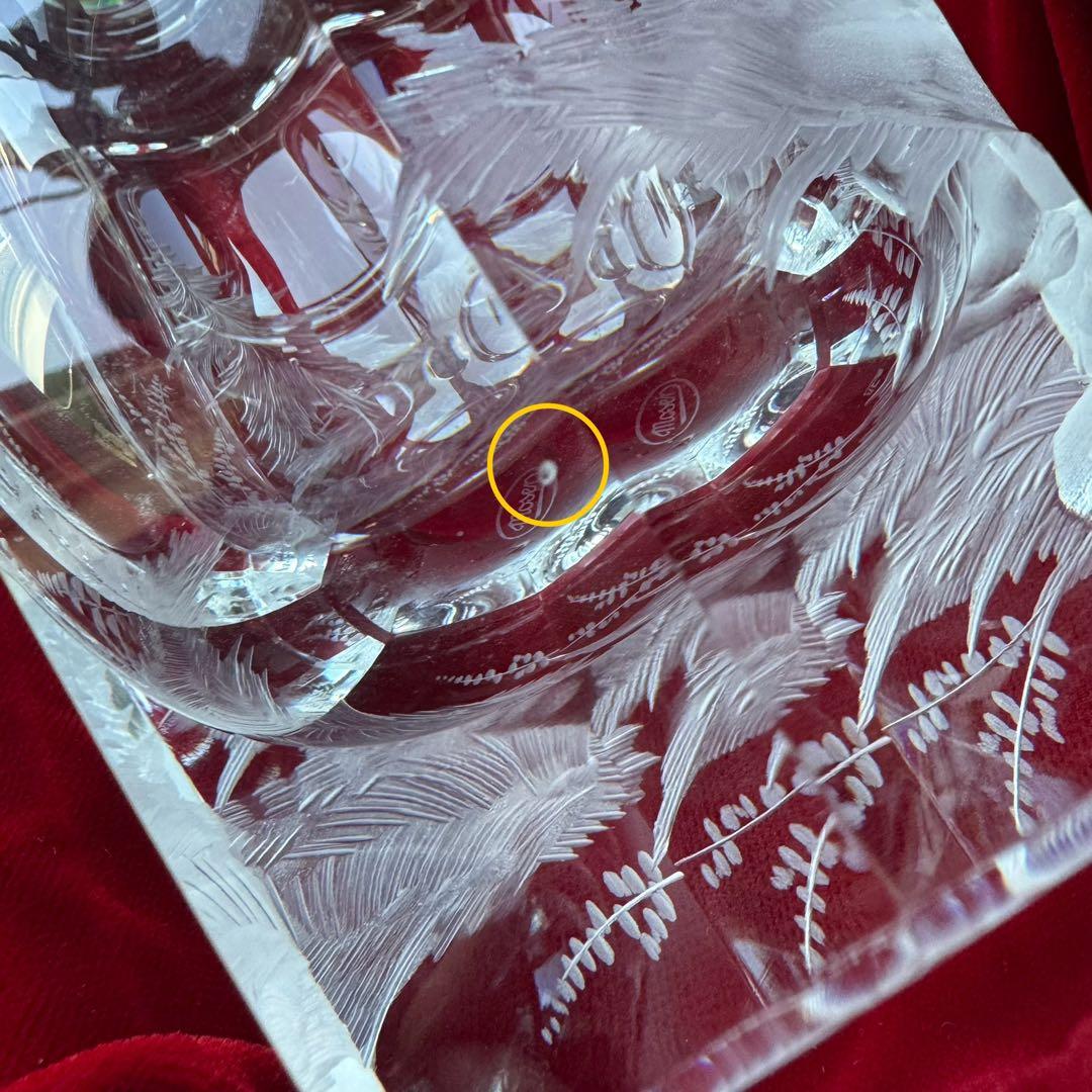 MOSER モーゼル ボヘミアン クリスタル 鹿 花瓶 手彫り フラワーベース