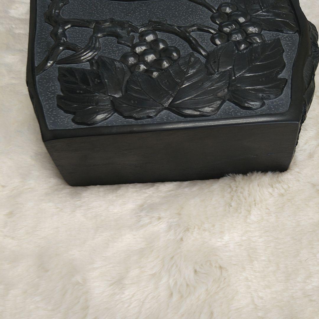 希少 硯 雄勝硯 雄浦 葡萄樹彫刻 6.1kg 書道道具