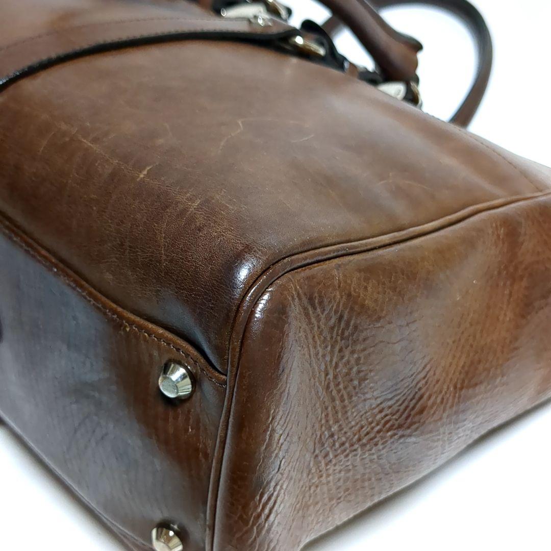 ✨万双✨双鞣和地 トートバッグ ブラウン レザー 肩がけ