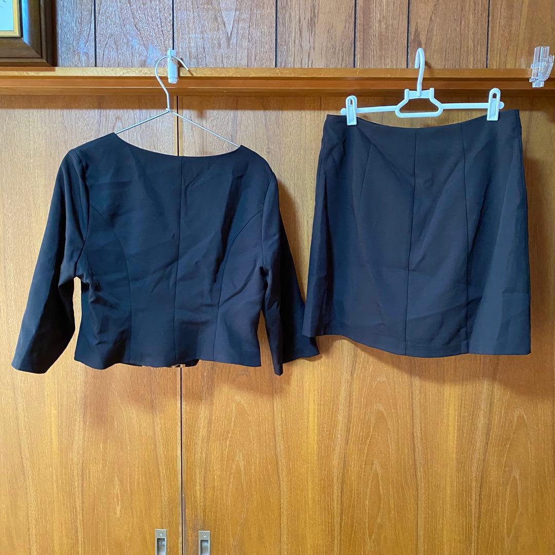 SOBRE ソブレ　チェック配色セットアップ　XL キャバ嬢　スカート　黒　茶系